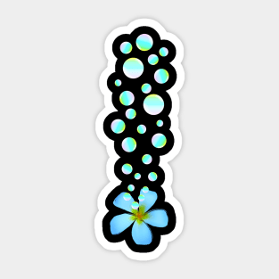 Frangipani Flower with soap bubbles Sticker